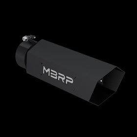 MBRP Universal Hex Tip 4in Inlet 16in Length w/ Logo - Black Coated
