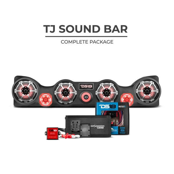 DS18 97-06 Jeep TJ Soundbar w/1 TJ-SBAR/BK/2 CF-65M/1 LC-RGB/1 AMPKIT4/1 NXL-X600.4D/2 PRO-TW3L