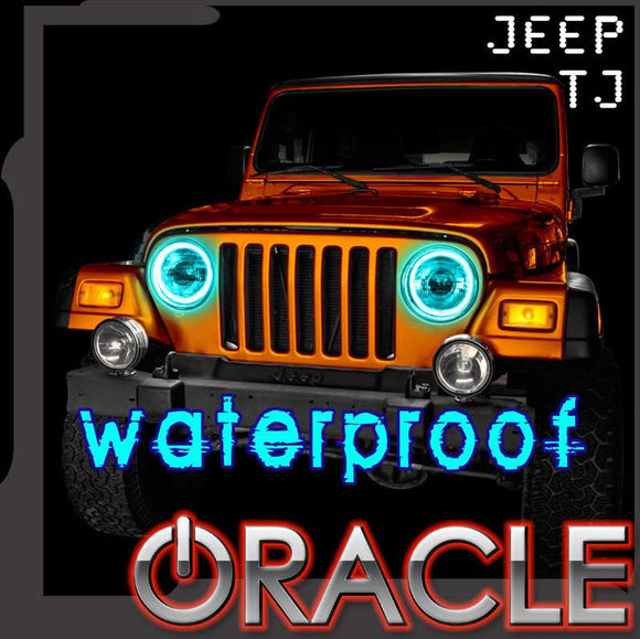 Oracle Jeep Wrangler TJ 97-06 LED Waterproof Halo Kit - White SEE WARRANTY