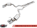AWE Touring Edition Cat-back Exhaust for the 2018+ Mustang GT - Quad Chrome Silver Tips-1