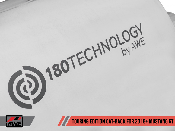 AWE Touring Edition Cat-back Exhaust for the 2018+ Mustang GT - Quad Chrome Silver Tips