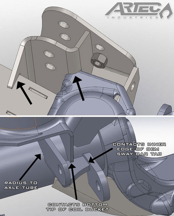 Artec Industries 07-18 Jeep Wrangler JK Heavy Duty Raised Tracbar Bracket