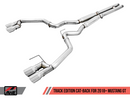 AWE Track Edition Cat-back Exhaust for the 2018+ Mustang GT - Quad Chrome Silver Tips-1