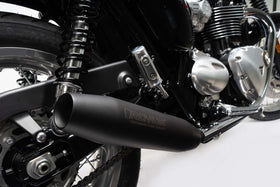 Remus 21+ Triumph Bonneville T100/T120 84mm SS Black Tapered Muffler (w/Cat Converter) - Right