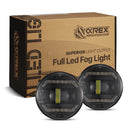 AlphaRex Universal Acura/Ford/Honda/Subaru/Nissan DoubleTap Dual Color LED Proj Fog Lights - Wt/Ambr-1