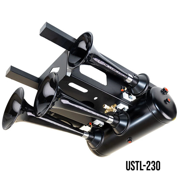 Kleinn Spare Tire Kit w/ Black Triple Horns/ 150 PSI Waterproof Air Compressor / 3.0 gal Air Tank