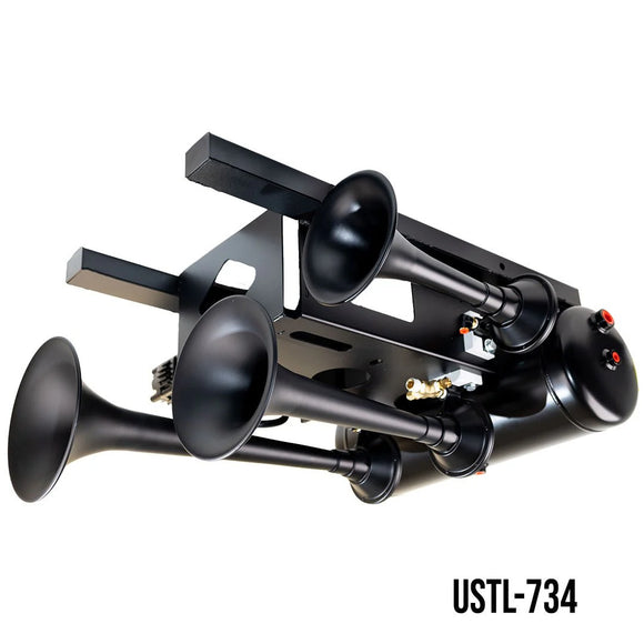 Kleinn Spare Tire Kit w/ Black Triple Horns/ 150 PSI Waterproof Air Compressor / 3.0 gal Air Tank