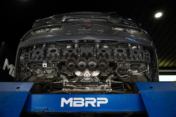 MBRP 14-19 Corvette 6.2L (NPP Models Only) T304SS 3in Cat-Back Dual Split w/ Quad Carbon Fiber Tips