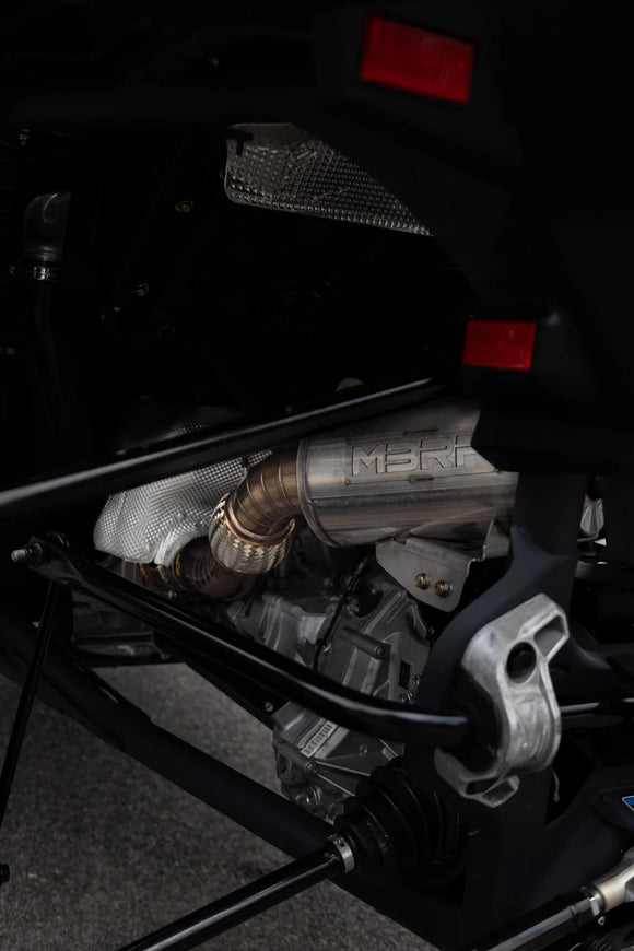 MBRP CAN-AM MAVERICK R 2024 2025 3" TURBO BACK, SINGLE SLIP-ON SYSTEM WITH CATAL