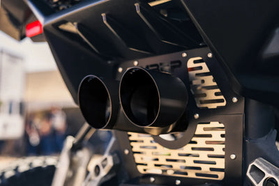 Single Wall, Angle Cut, Dual 4-Inch Outlet Tip with Shield, T85329 - 0