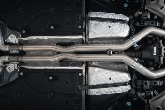 MBRP 2024 Ford Mustang Dark Horse 3in Dual Split Rear Exit Exhaust w/ Quad CF Tips - T304