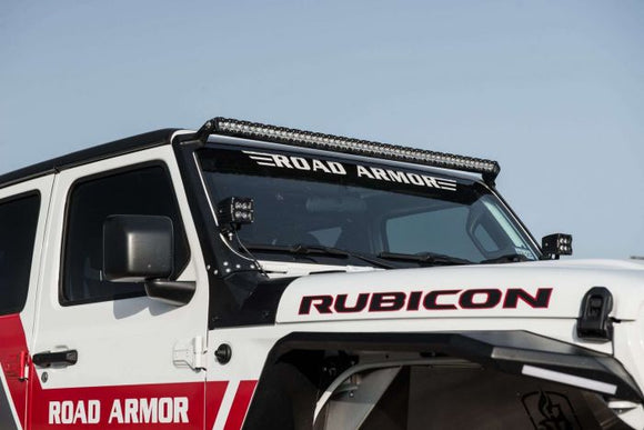 Road Armor 18-20 Jeep Wrangler JL Stealth A-Pillar Light Mounts 51.5in w/Lower Mount - Tex Blk