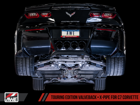 AWE Touring Edition Axleback Exhaust for C7 Corvette without AFM Valves - Z06 / ZR1 / Z51 Manual 17+ / GS Manual -- Diamond Black Tips - 0