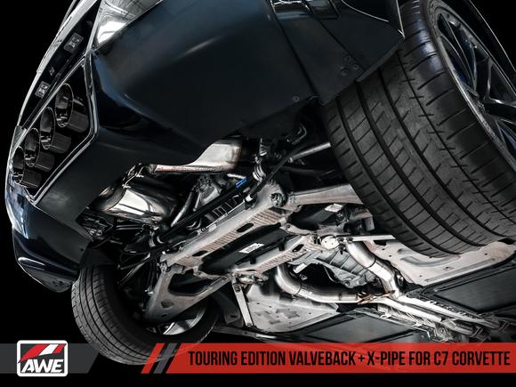 AWE Touring Edition Valveback Exhaust for C7 Corvette with AFM Valves - Stingray / Z51 Auto / GS Auto -- Diamond Black Tips
