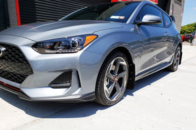 Rally Armor 19-21 Hyundai Veloster Turbo/2.0/R-Spec Black UR Mud Flap w/White Logo - 0