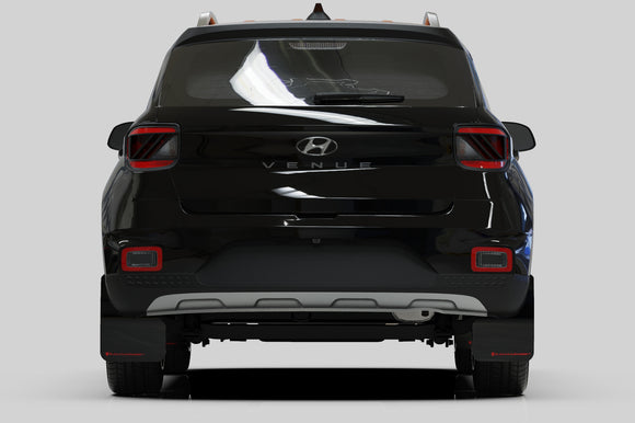 Rally Armor 20-25 Hyundai Venue Black Mud Flap Grey Logo