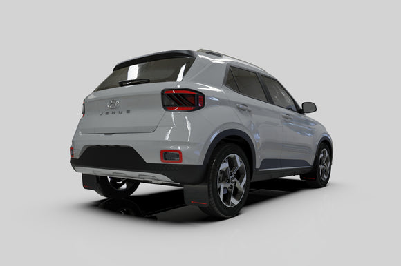 Rally Armor 20-25 Hyundai Venue Black Mud Flap Blue Logo