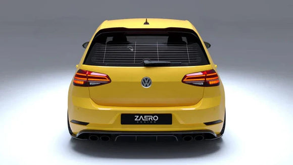 Zaero Design VW Golf R Mk7.5 EVO-1 Gloss Black Rear Diffuser | ZA-VW-GOLF-75-R-DF