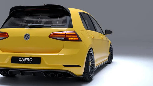 Zaero Design VW Golf R Mk7.5 EVO-1 Gloss Black Rear Diffuser | ZA-VW-GOLF-75-R-DF