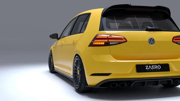 Zaero Design VW Golf R Mk7.5 EVO-1 Gloss Black Rear Diffuser | ZA-VW-GOLF-75-R-DF
