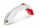 Cycra 15-21 Yamaha YZ125 Cycralite Front Fender - White w/ Red Vent-1