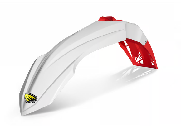 Cycra 15-21 Yamaha YZ125 Cycralite Front Fender - White w/ Red Vent