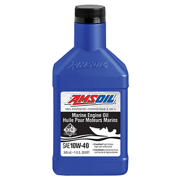 AMSOIL 10W-40 100% Synthetic Marine Engine Oil 946 ml Bottle