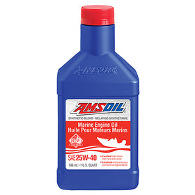 AMSOIL 25W-40 Synthetic-Blend Marine Engine Oil 946 ml Bottle