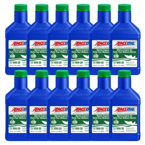 AMSOIL 10W-30 100% Synthetic Marine Engine Oil Case of 12