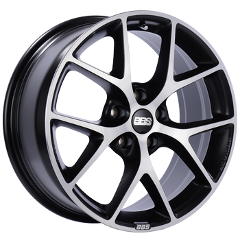 BBS SR 18x8 5x108 ET42 Satin Black Diamond Cut Face Wheel -70mm PFS/Clip Required