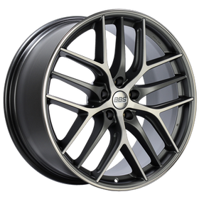 BBS CC-R 20x10.5 5x114.3 ET25 Satin Graphite Diamond Cut Polished Rim Protector Wheel -82mm PFS Req.