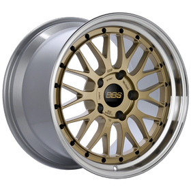 BBS LM 19x10 5x120 ET25 Gold Center Polished Lip Wheel -82mm PFS/Clip Required