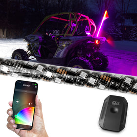 XK Glow LED ATV Whip XKchrome & XK Carbon App Control Kit (Controller not included) 1pc 32in