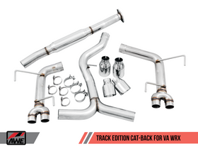 AWE Track Edition Exhaust for VA / GV WRX / STI Sedan - Chrome Silver Quad Tips (102mm)