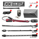 XK Glow Strips Single Color XKGLOW LED Accent Light Motorcycle Kit Pink - 10xPod + 4x8In-1