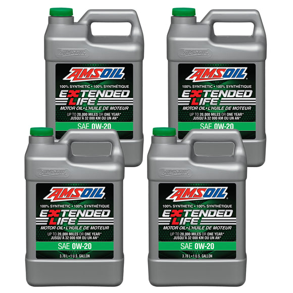 AMSOIL Extended-Life 0W-20 100% Synthetic Motor Oil Case of 4