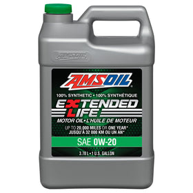 AMSOIL Extended-Life 0W-20 100% Synthetic Motor Oil 3.78 Liter Jug