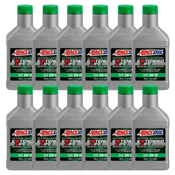 AMSOIL Extended-Life 0W-20 100% Synthetic Motor Oil Case of 12