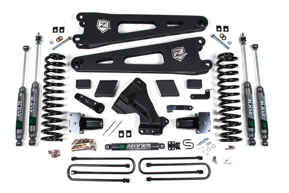 Zone Offroad 20-21 Ford F-250/F-350 4in Radius Arm Suspension Lift System- NX2 Shocks- Gas