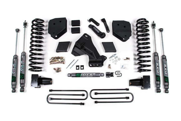 Zone Offroad 20-21 Ford F-250/F-350 6in Radius Arm Drop Suspension Lift System - Nitro Shocks Diesel