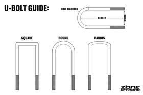 Zone Offroad .5in x 3in x 6.75in U-Bolt (Round) - 0