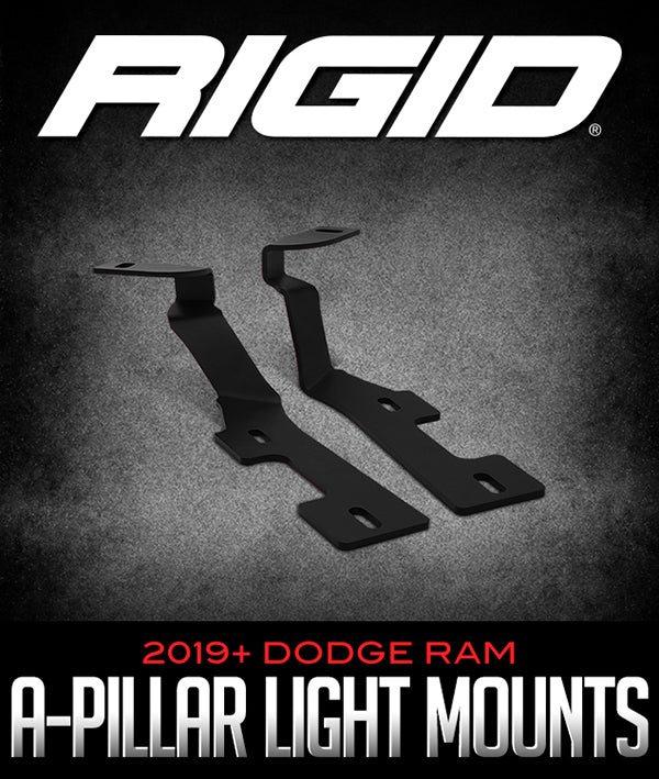 RIGID INDUSTRIES A-PILLAR LIGHT MOUNTING BRACKETS: 2019+ DODGE RAM