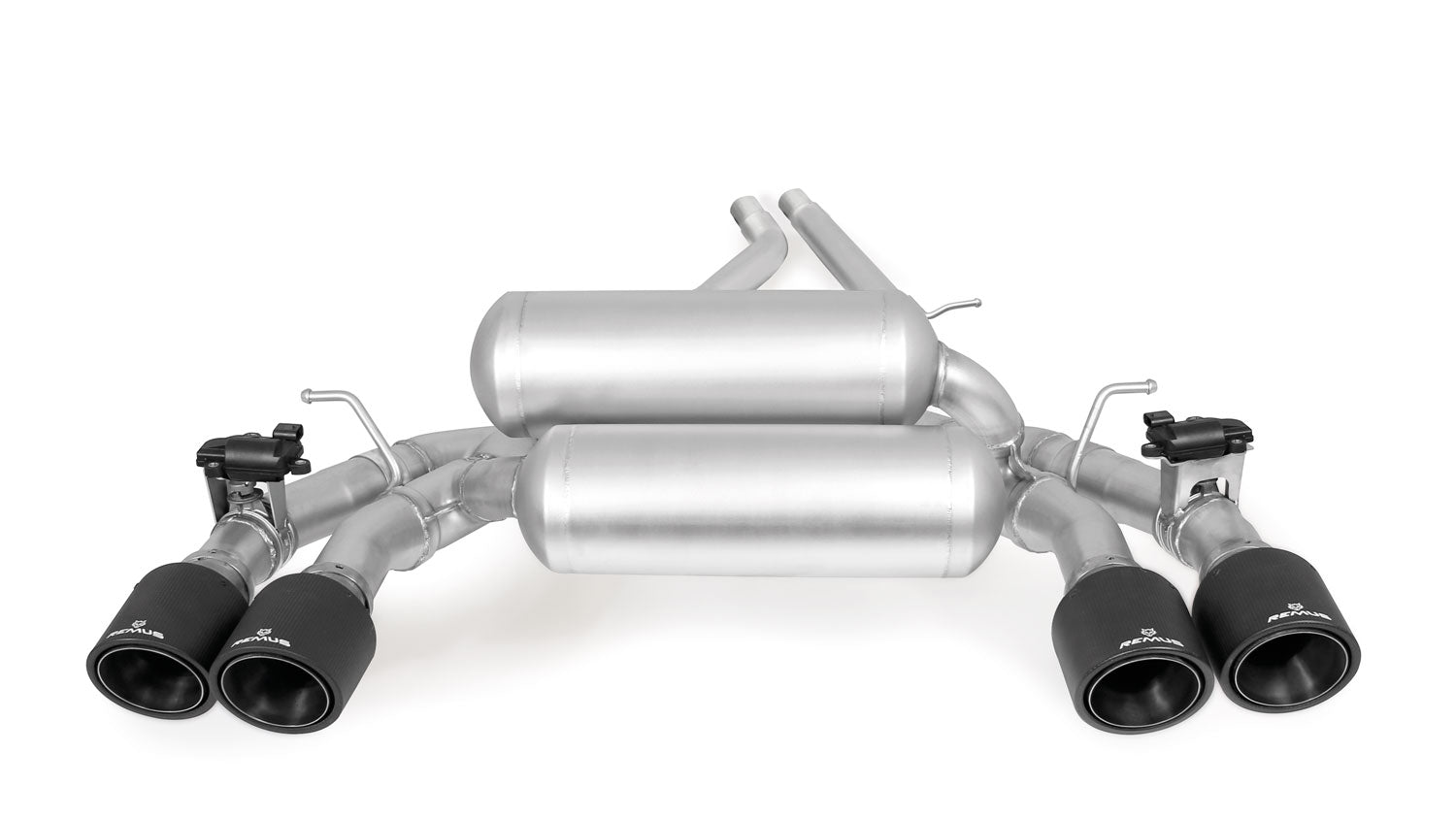 BMW M2 Competion RACING Cat-back-system L/R: RACING sport exhaust centered with 2 integrated valves (selectable tail pipes)