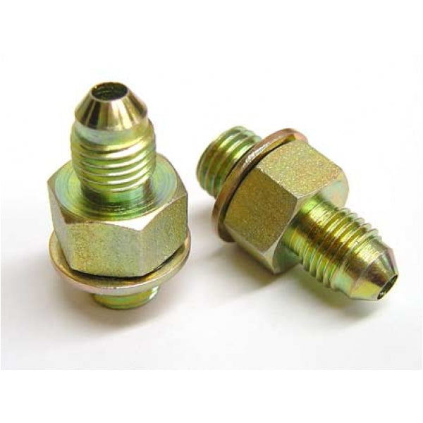 1.8T Oil Feed adapter, Stock port to -4 Male AN