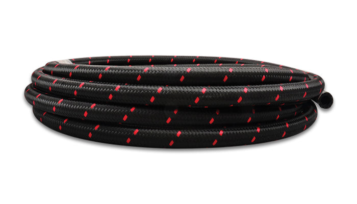 '-10 AN Two-Tone Black/Red Nylon Braided Flex Hose (5 foot roll)