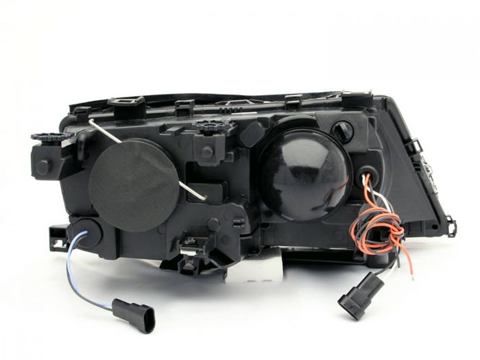 ANZO 2002-2005 BMW 3 Series E46 Projector Headlights w/ Halo Black - 0