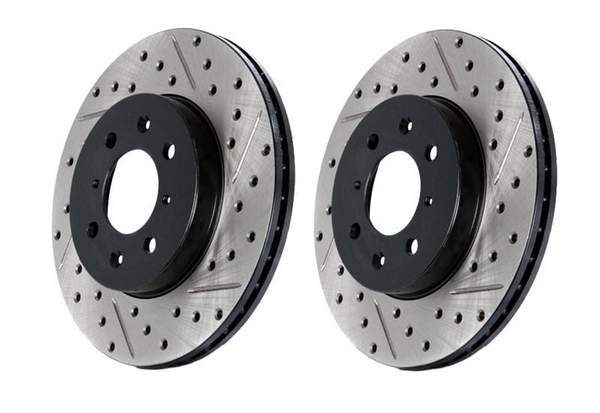 Stoptech Front Cross Drilled & Slotted Rotors - E9X 335i (348X30mm)