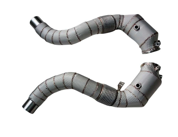 Catted Downpipes With Heat Shield - BMW / M850i / M550i / MX5M / M750i