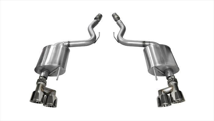 Corsa 15-16 Ford Mustang GT 5.0 3in Axle Back Exhaust Polish Quad Tips (Touring)