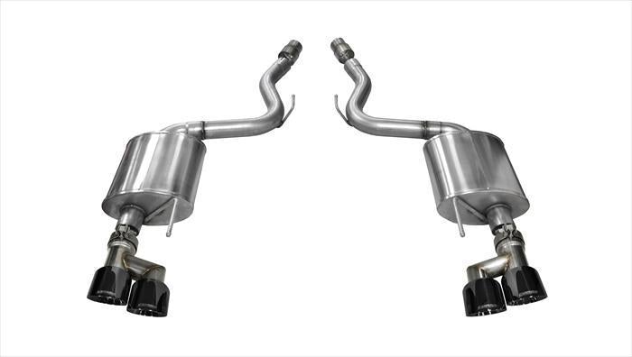 Corsa 15-16 Ford Mustang GT 5.0 3in Axle Back Exhaust Black Quad Tips (Touring)